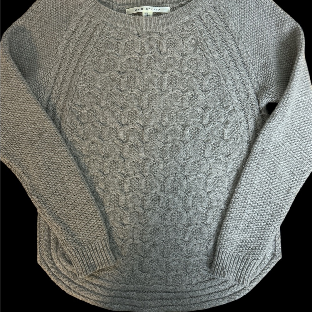 Max Studio Gray Textured Women's Sweater
